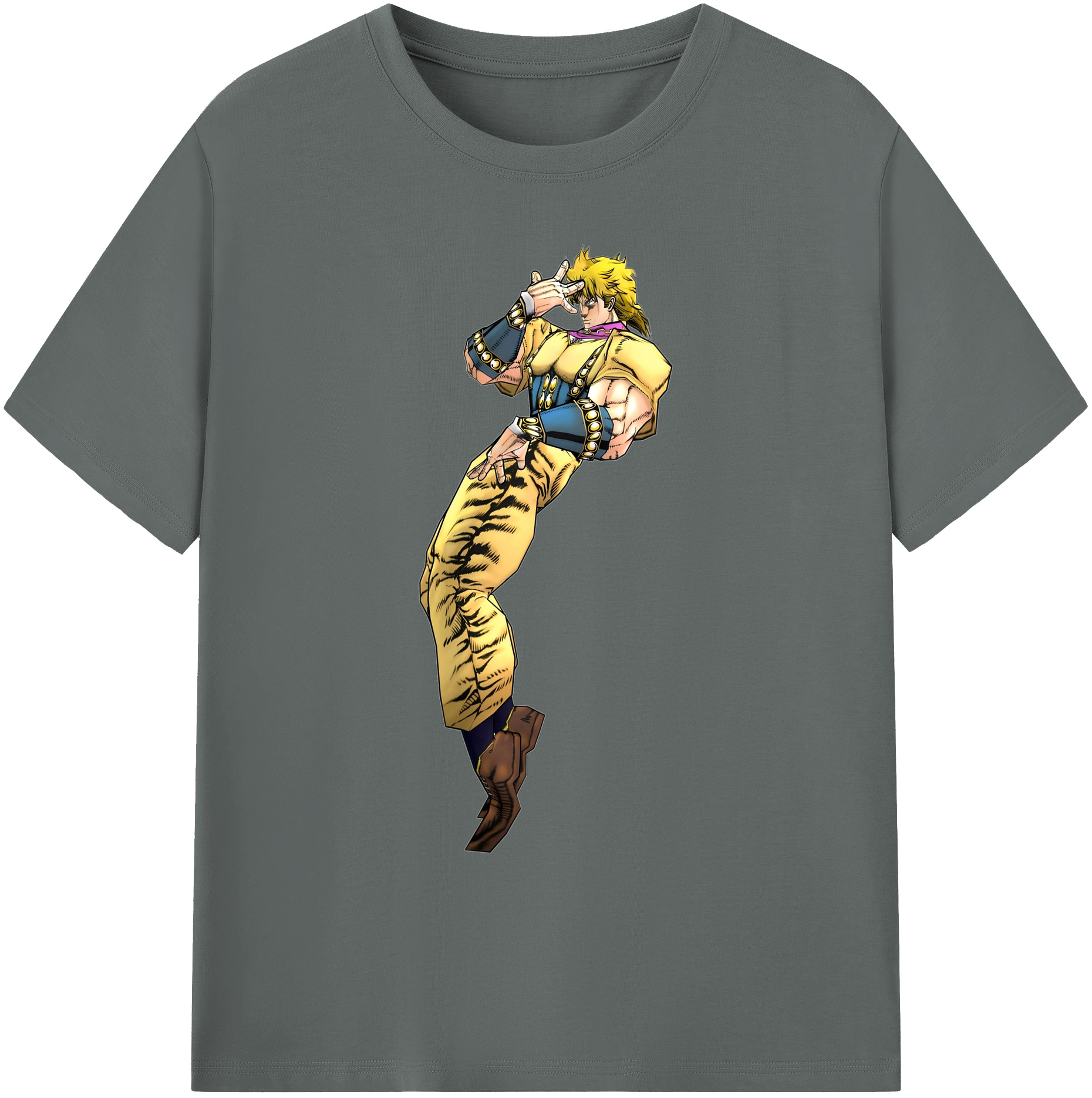 （画像用） ジョジョの奇妙な冒険 ディオ?ブランドー JoJo's Bizarre Adventure Dio Brando 綿100％ メンズ半袖Tシャツ｜肌触りやわらか＆通気性